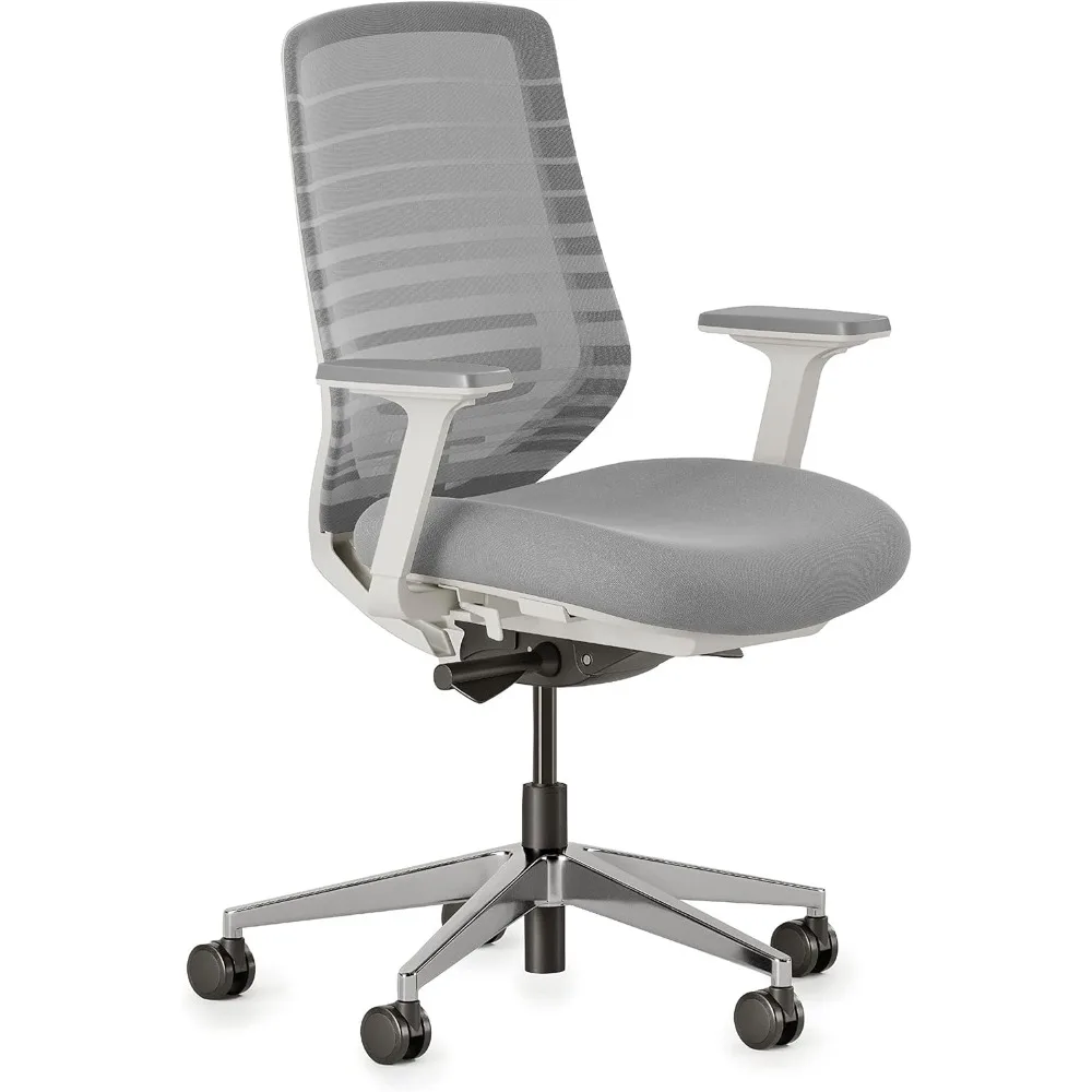 

A Versatile Desk Chair , Breathable Mesh Backrest, and Smooth Wheels - Experience Optimal Comfort and Support - Pebble - White