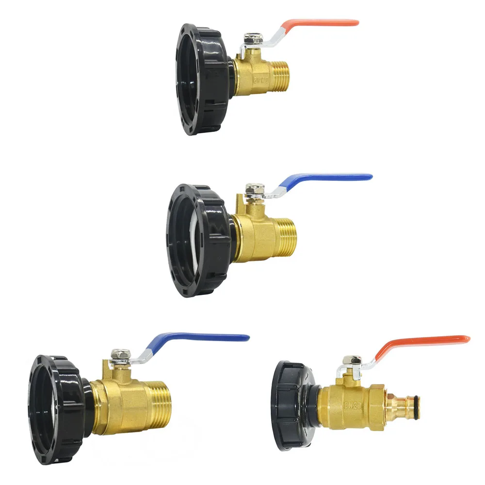 IBC Tank Wasserhahn Adapter S60 x1/2 3/4 1 Zoll Gewinde Anschluss Nippel Messing Gartenschlauch Schnellventilverschraubung