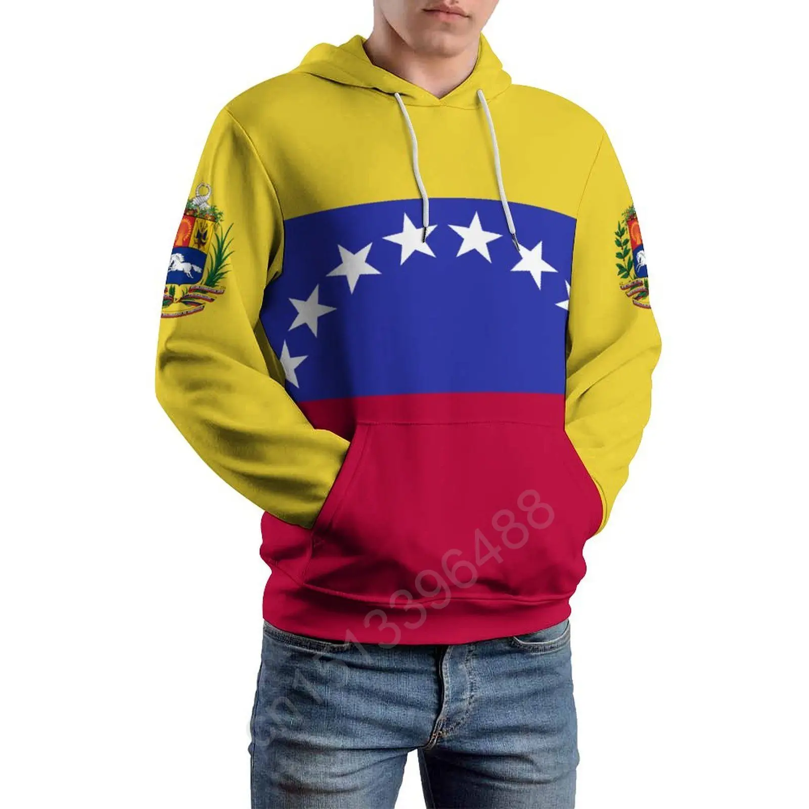 Venezuela Country Flag 3D Hoodie Polyester Cool Men Women Harajuku Sweatshirt Unisex Casual Pullover Hoodies Custom Name