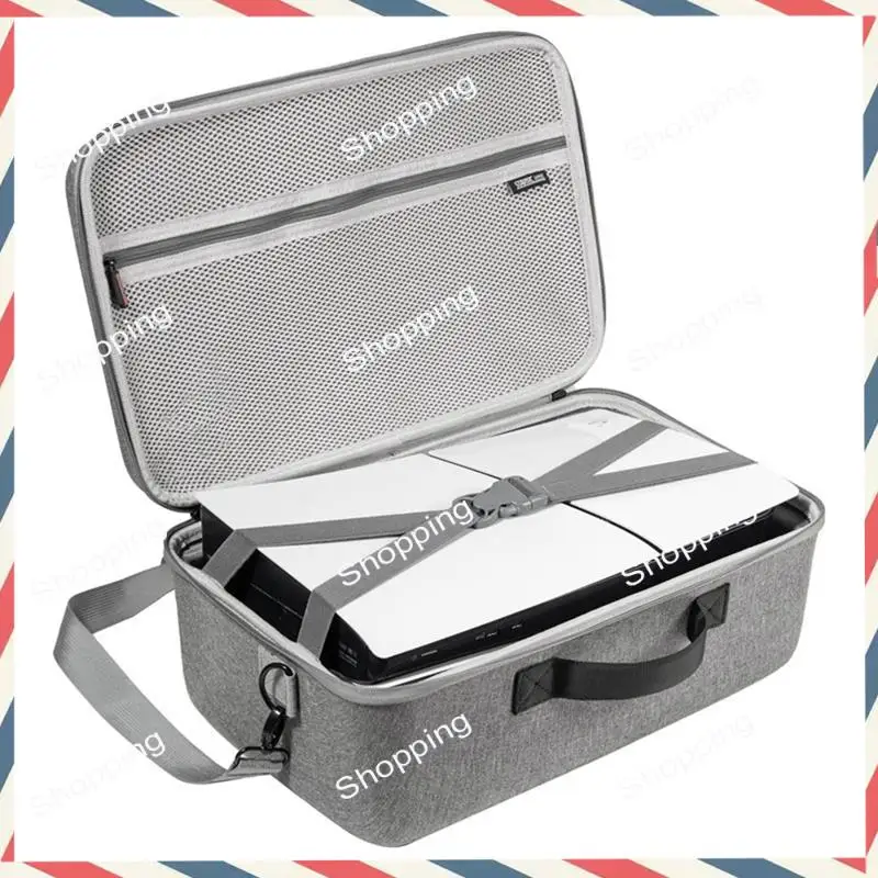 

M20K For Sony PS5 Slim Storage Bag Large Capacity Shockproof Travel Case With Shoulder Strap For PS5 Slim Console Controller