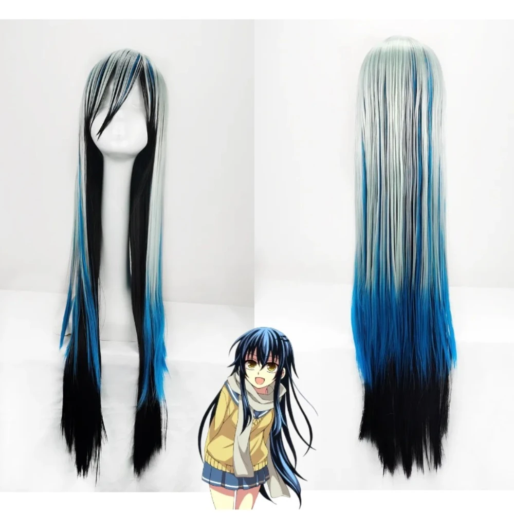 Nura Rise of the Yokai Clan Yuki Onna Sneeuwvrouw Cosplay Pruik 80 cm lang recht gradiënthaar