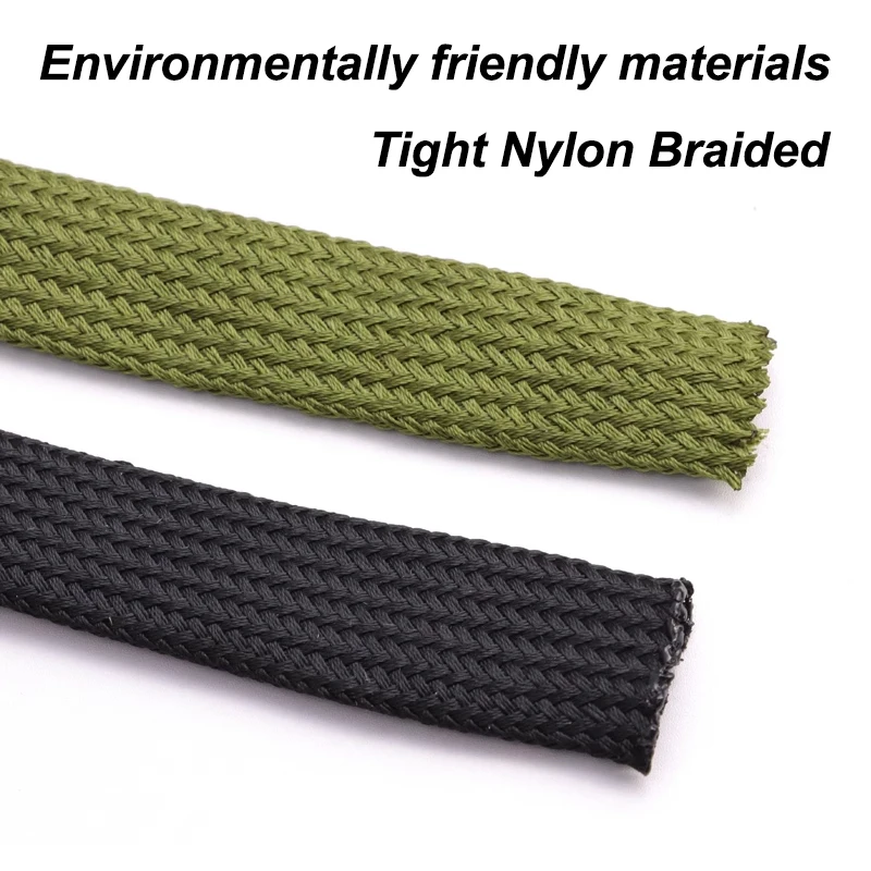 

1m ~ 20m Polyamide Cable Sleeve 2.5mm - 60mm Width Tight Nylon Braided High Density Insulated Gland Protection Sheath Wire Wrap