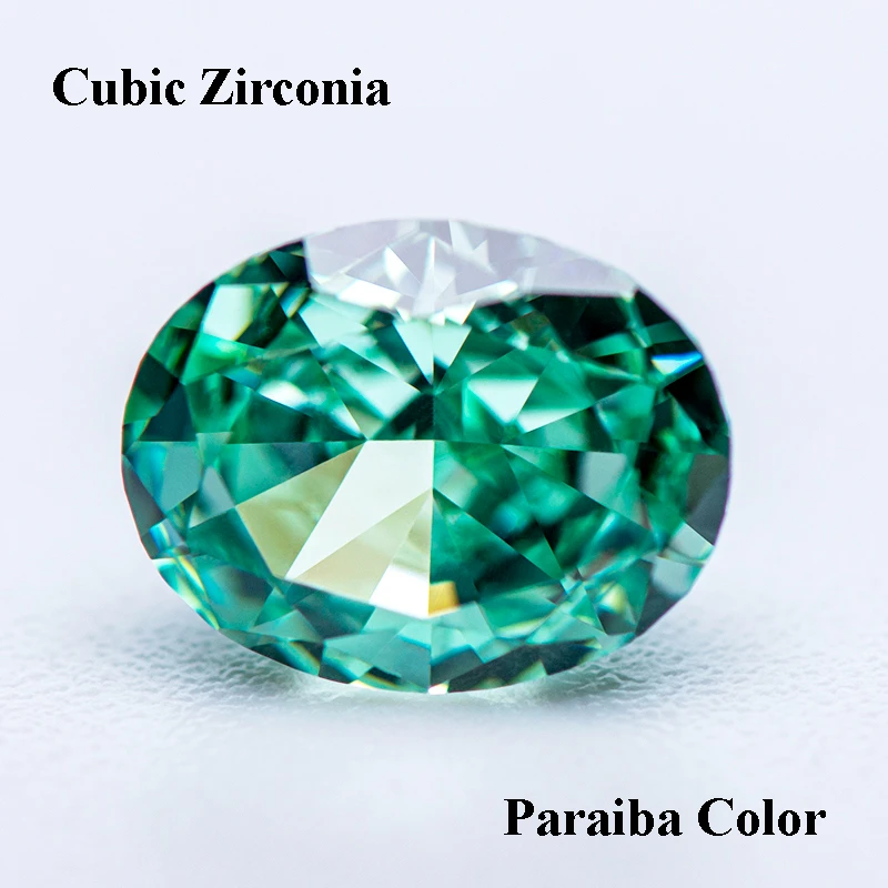 

Cubic Zirconia Crushed Ice Cut Paraiba Color Oval Shape Charms Beads for Diy Jewelry Making Pendant Materials No Certificate