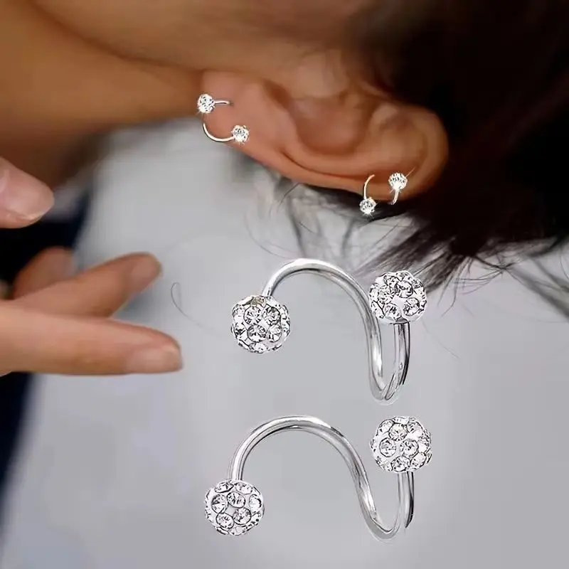 Spring Fashion luxurious spherical earrings for women S-shaped earrings suitable for daily wear New Style
