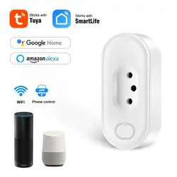 Tuya 16A Wifi Smart Switch Plug with Power Monitor Function Socket Outlet Works with Alexa Google Home