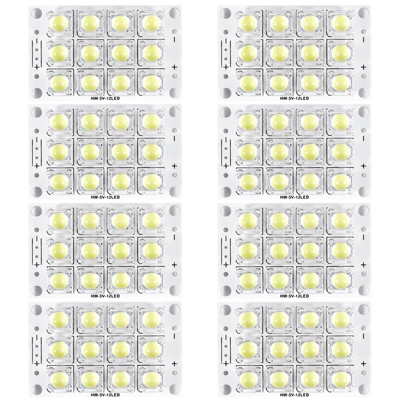 8X New DC 3V 5V 12 LED Super Bright White Piranha LED Circuit Board LED Lights Light Yacht