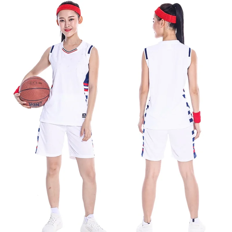 5Colors Basketball Clothes Women Set Competition Sportswear Custom LOGO Number College Students Lady Jerseys Shorts Soft