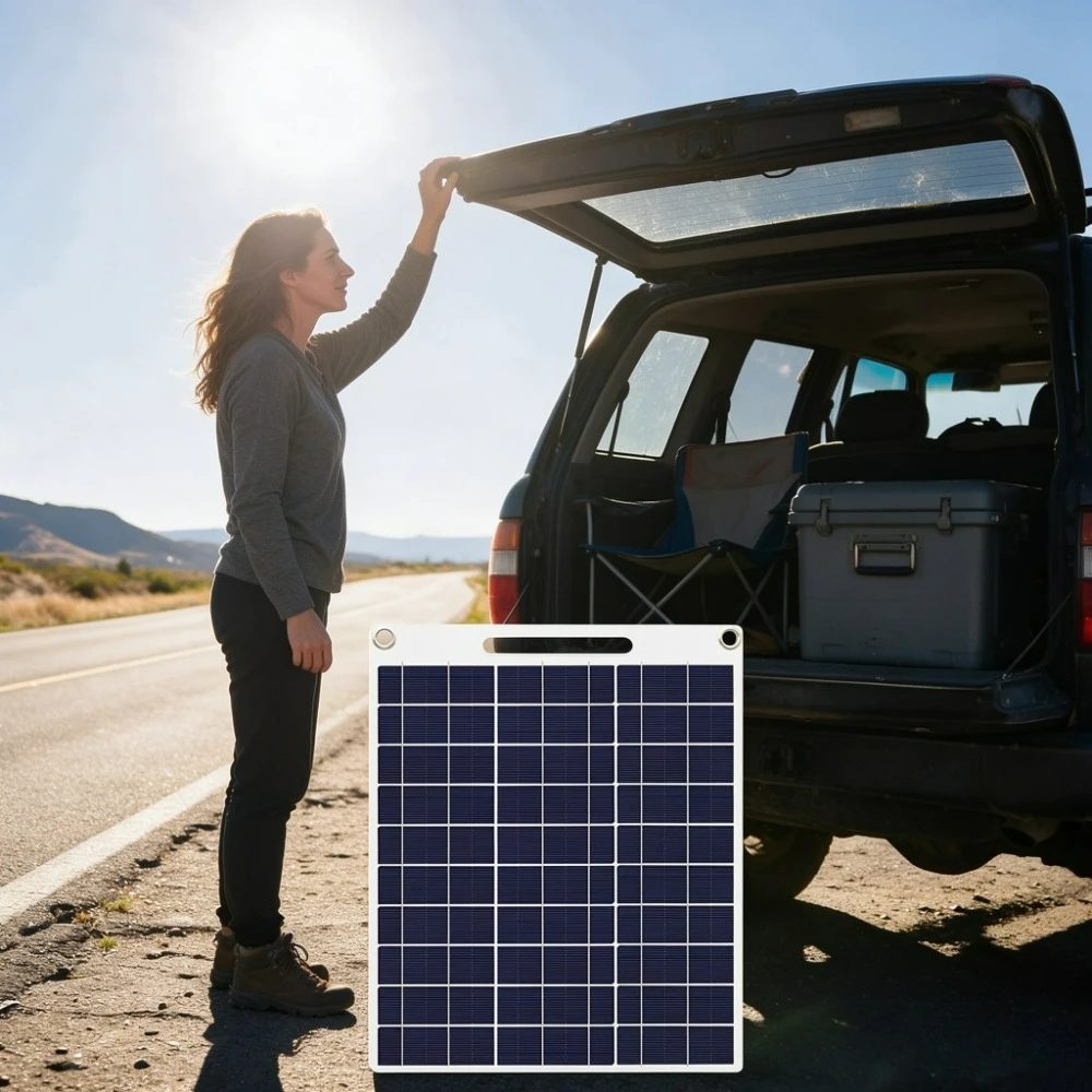 15W 20W Portable Water Resistant Solar Charger Panel 5V Dual USB Fast Charging Outdoor Power Source for Camping Hiking RV