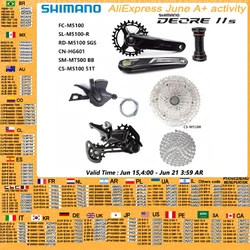 SHIMANO Deore M5100 Groupset 1x11S Speed Crankset Shifter Lever Crankset 42T 51T Cassette Rear Derailleur HG601 Original MTB Set
