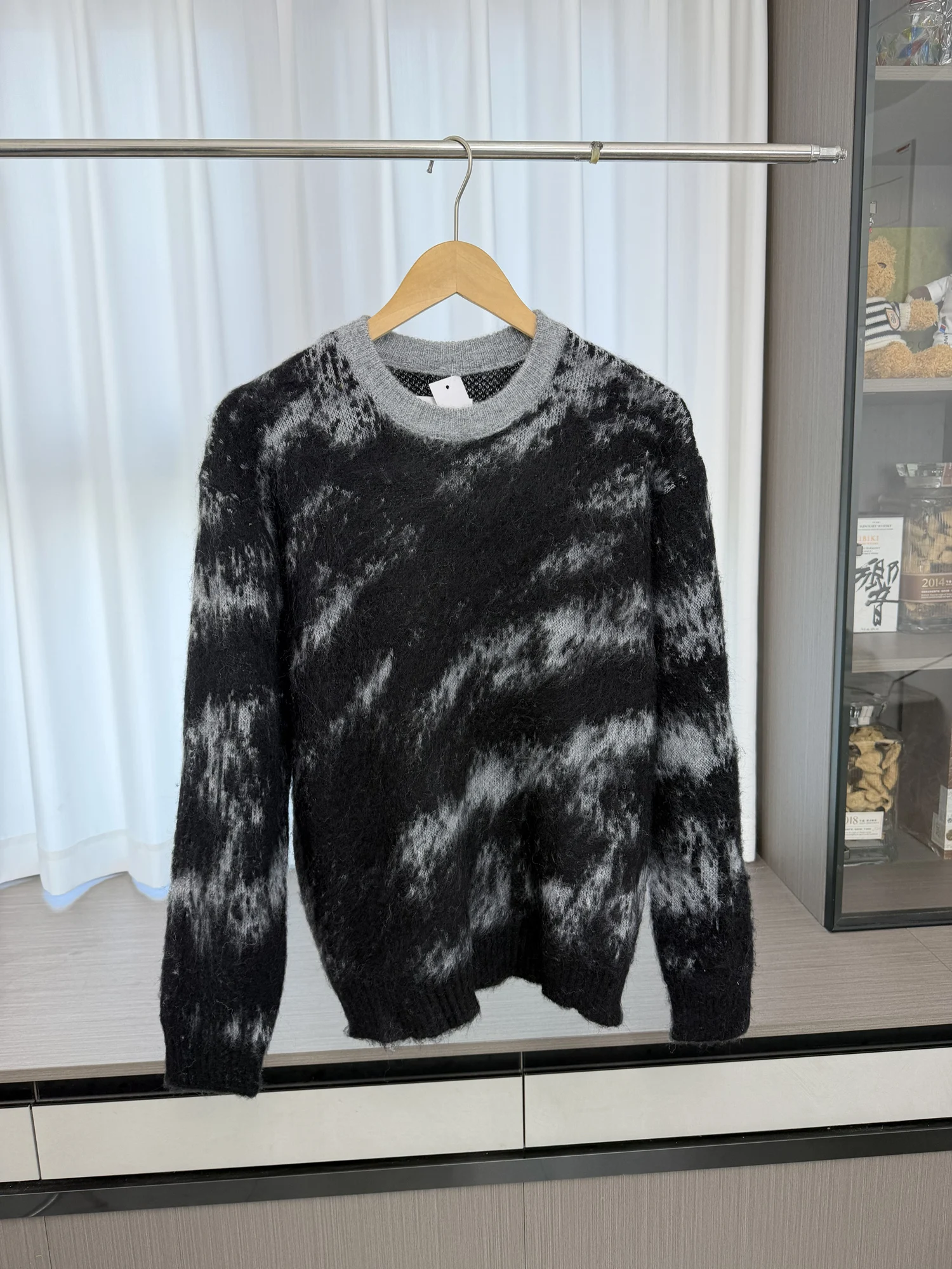 

Мужской свободный вязаный свитер с длинными рукавами и круглым вырезом, повседневная одежда, зимний модный дизайн, комфортный теплый топ