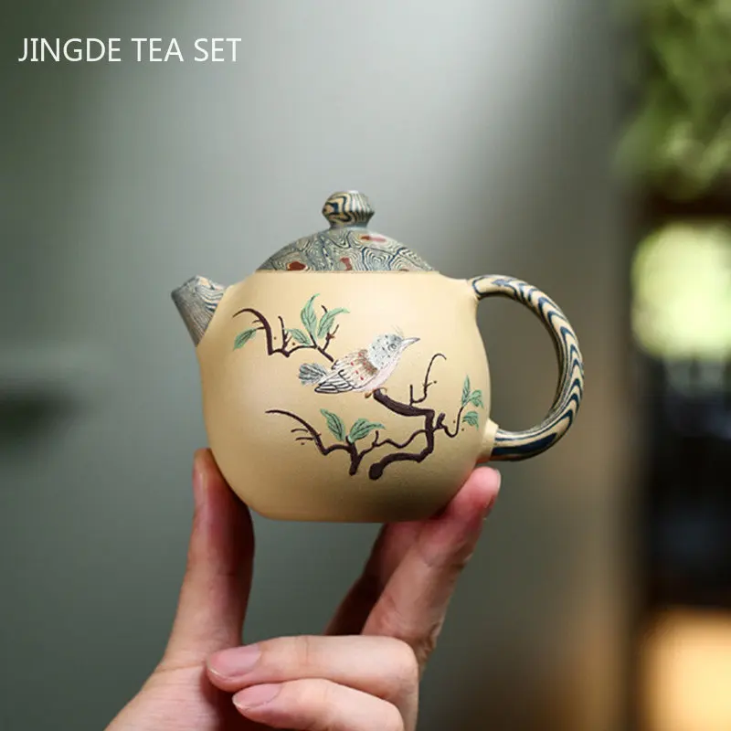 

Boutique Purple Clay Tea Pot Chinese Yixing Dragon Egg Filter Teapot Authentic Section Mud Handmade Beauty Tea Infuser 190ml