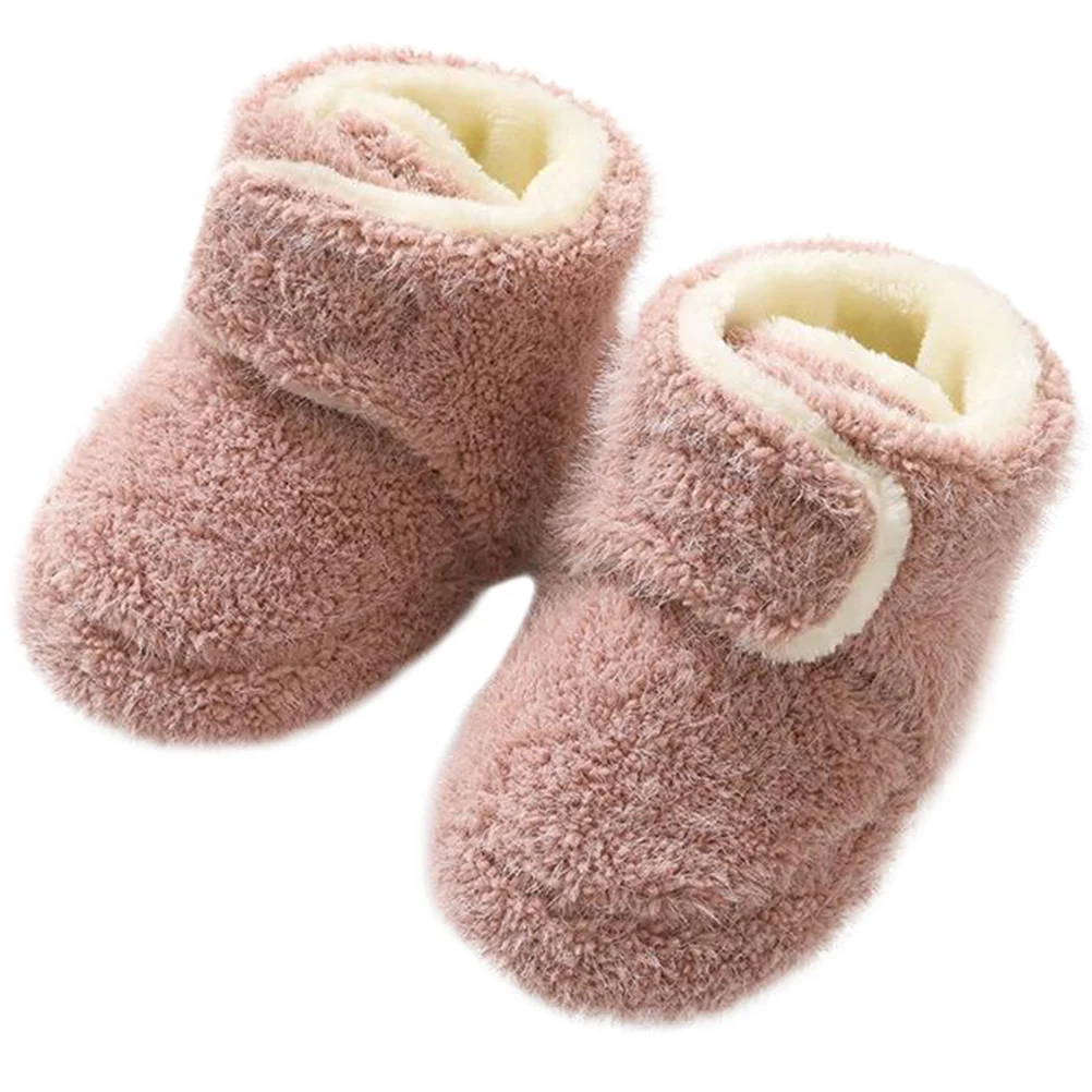 

Baby Cribs Toddler Shoes Footwear Winter Pink Warm NonSlip Soft Sole Walking Babies Learning To Walk