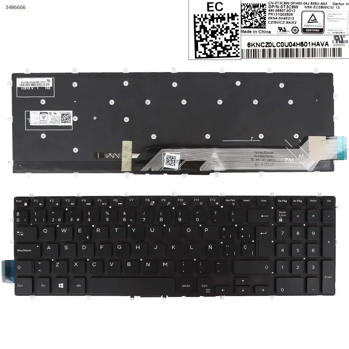 

SP Клавиатура для ноутбука DELL Inspiron Gaming 15-7566 G3 7567 3579 G5 3779 G7 5587 Vostro 7588 3584 3590 7570 7580 черная подсветка