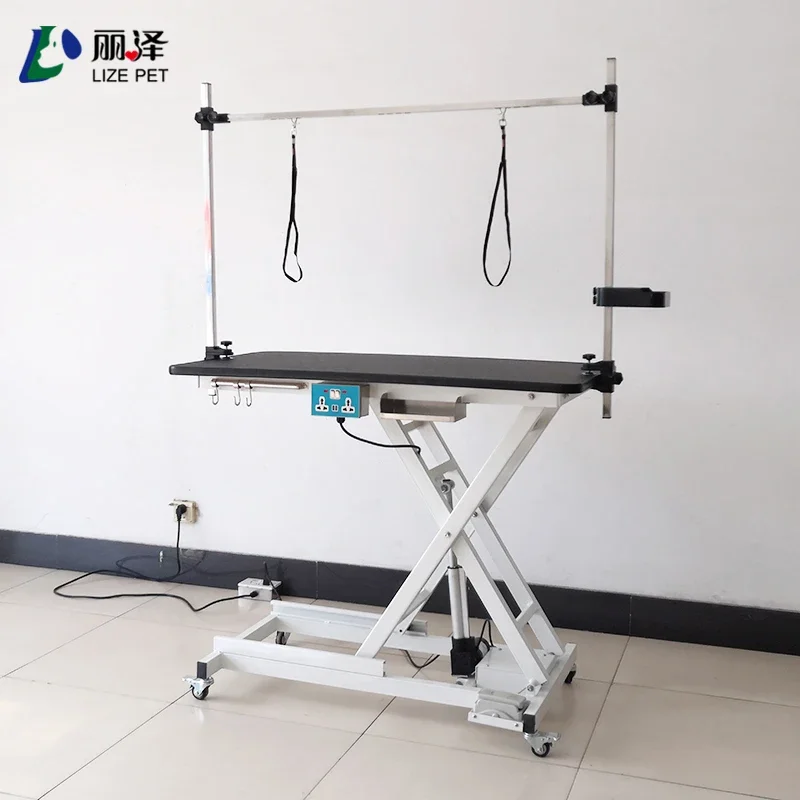 Pet grooming table for groomers Electric lift table with perforated socket and multi-functional without metalless frame