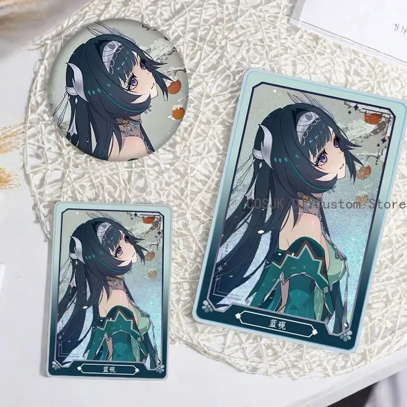 

Game Genshin Impact Lan Yan Cosplay Flowing Sand Mahjong Badge Acrylic Brick Mascot Anime Accessory Fans Birthday Gift