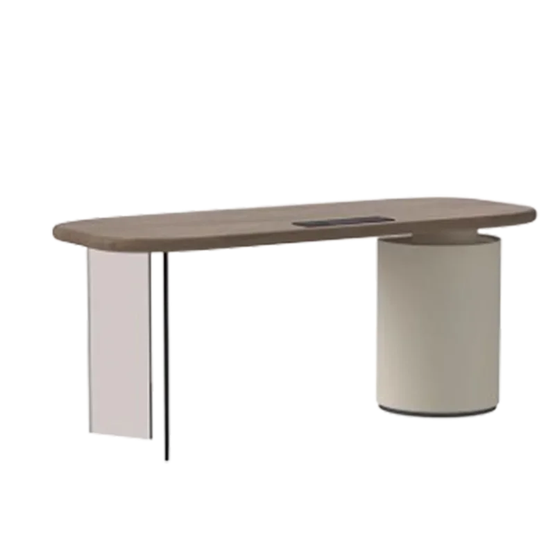 X-S Luxury White Desk Executive Wireless Organizer Modern Adjustable Office Table Executive Drawers  Furniture  HG