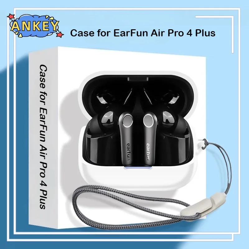 لـ EarFun Air Pro 4+ حافظة ناعمة غطاء EarFun Air Pro 4 Plus Shells سماعة أذن كم حبل اليد حزام الملحقات