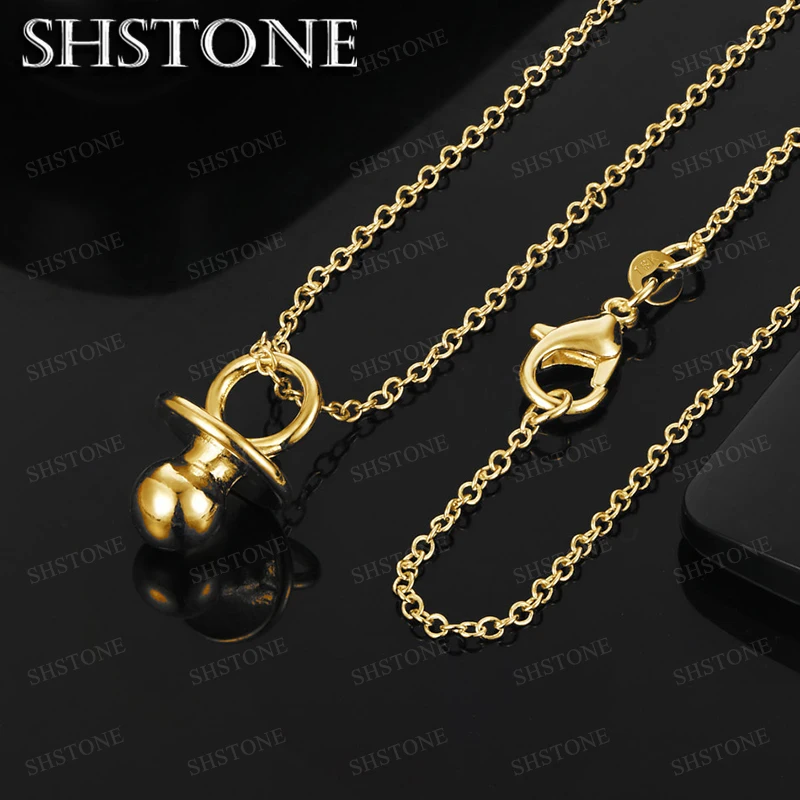 18K Gold Pacifier Pendant Necklace For Women necklaces Fashion Party Birthday Wedding Charm Fine Jewelry Gift