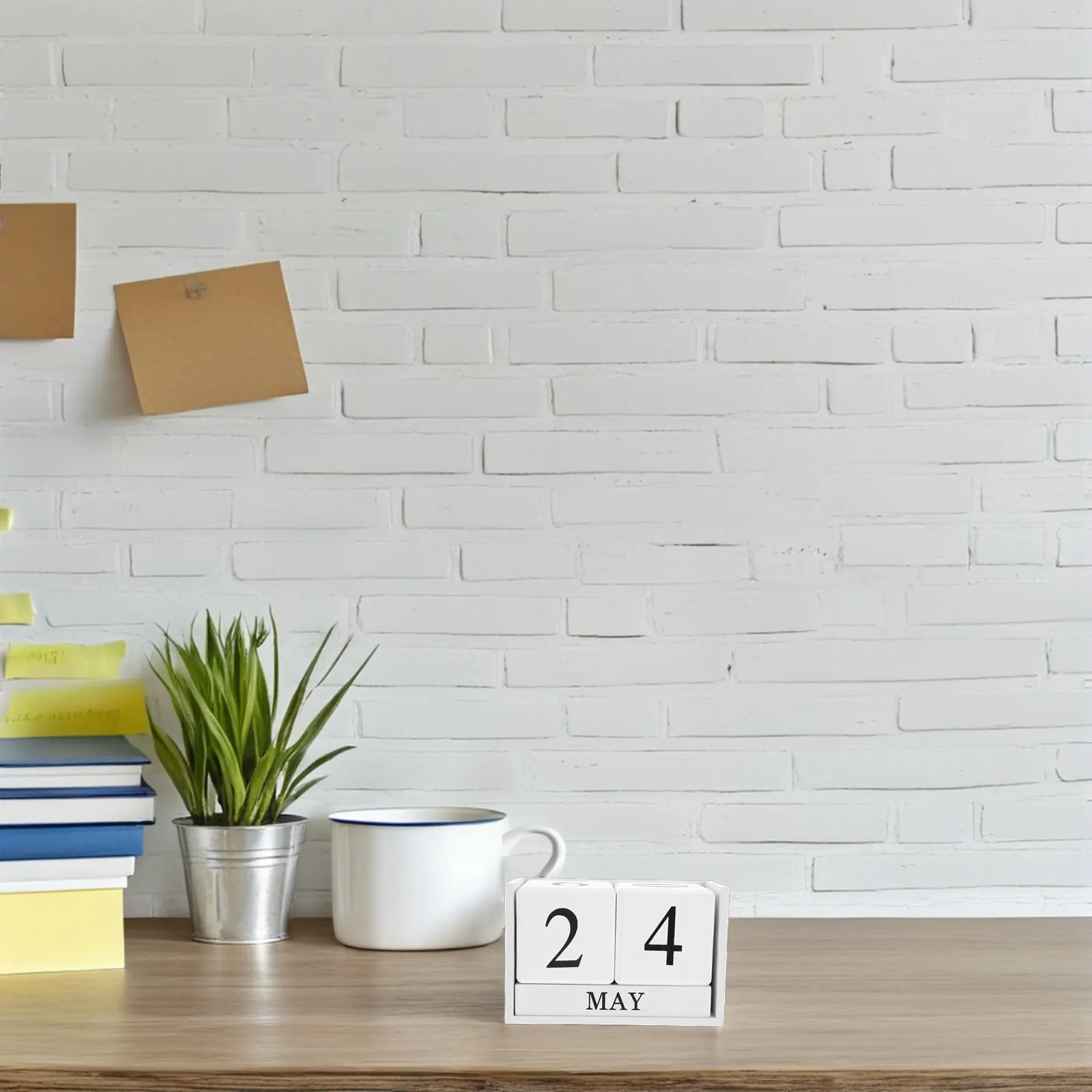 

Wooden Perpetual Block Calendar for Desk European Style Flip Date and Month Elegant Rustic Office Desk Decor Desktop Ornament