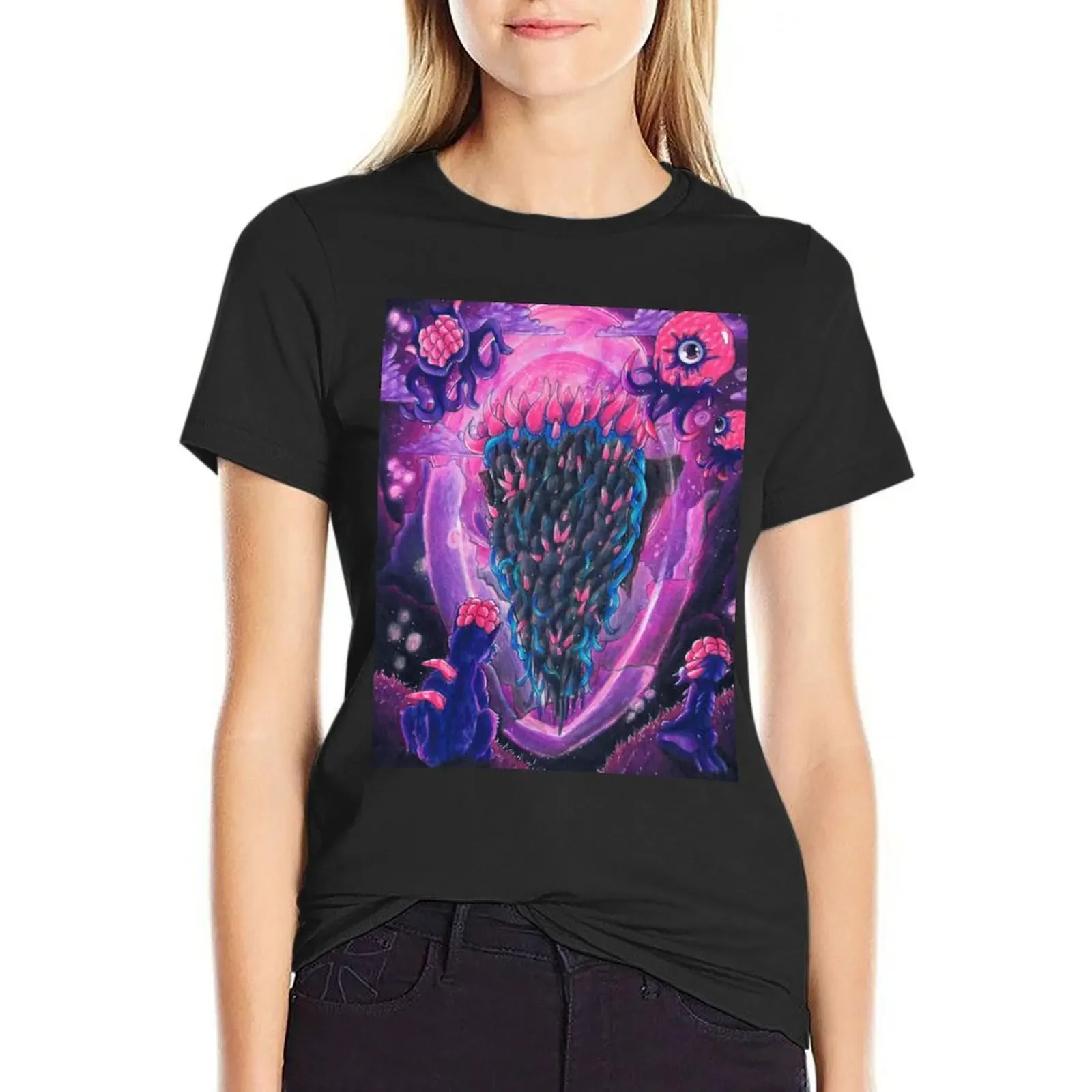 Nebula Pillar- Terraria T-Shirt cute tops Short sleeve tee aesthetic clothes Women's tops