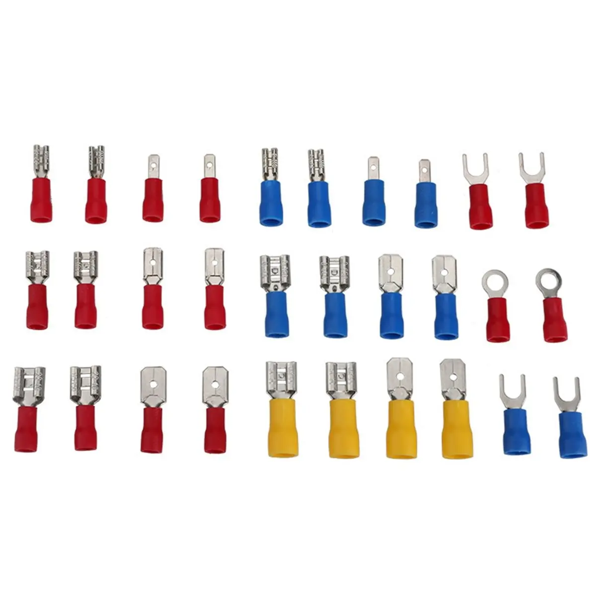 300PCS Insulated Crimp Terminals Kit - Copper-Plated Steel Wire Connectors for Electrical Projects, Box Set