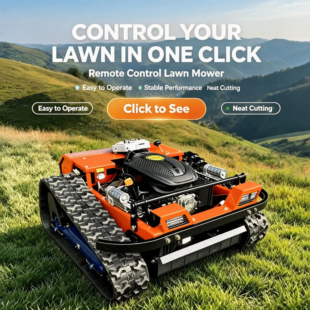 

Tracked Lawn Mower 1000mm Cutting Width Zero Turn Multi-use Trimmer Remote Control CE Certified Simple Design Agriculture