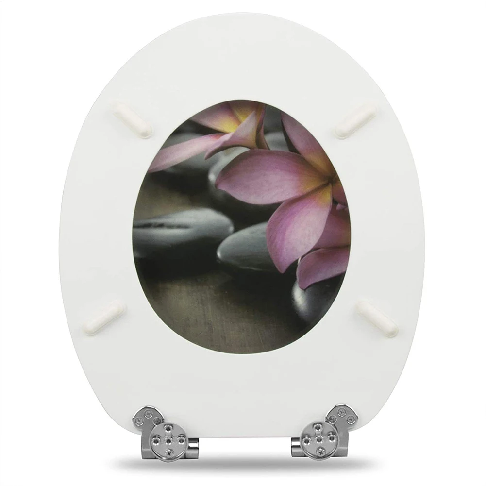 Plum Blossom Soft-Close Toilet Seat Hinge: Long-lasting Zinc Alloy Design Toilet Lid Hinge Mounting Fittings Replacement