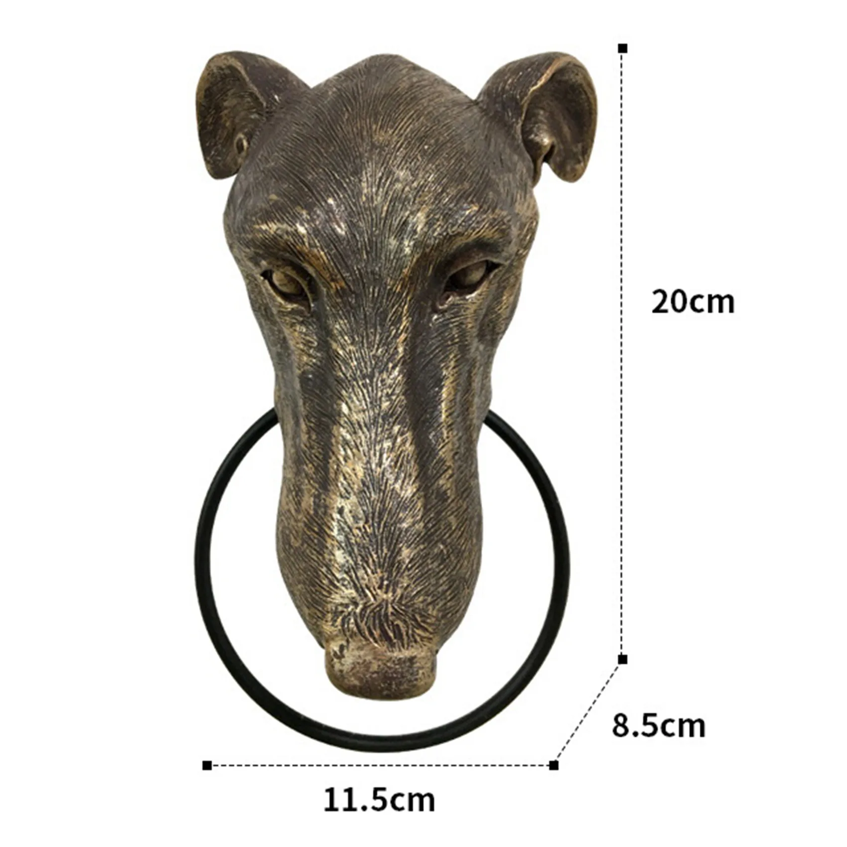 

AS96-Dog Head Door Knocker Retro Style Knockers Heavy Duty Animal Head Shaped Door Knockers For Front Door Decoration