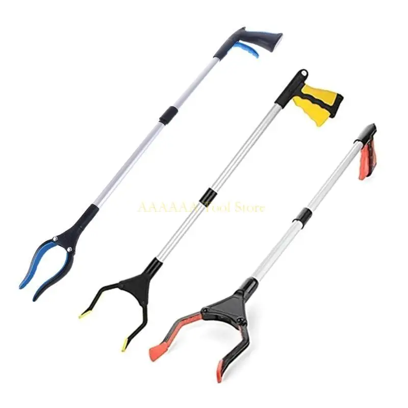 

A2BE Foldable Long Trash Clamps Grab Pick Up Tool Curved Handle Garbage Clip Portable Pickup Tool