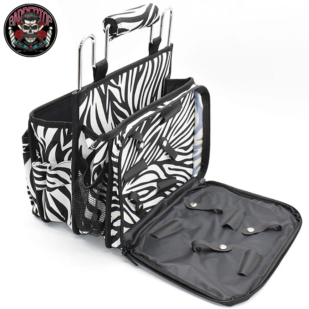 

Stripes High Capacity Haircutting Tools Storage Bag Salon Makeup Travel Case Salon Multi-functional Beauty Hairdressing Tools