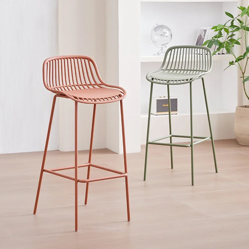 

Nordic Minimalist Bar Chairs Home Bar Stools Iron Kitchen Front Desk Chairs Outdoor Modern Luxury Nordic Design Furniture