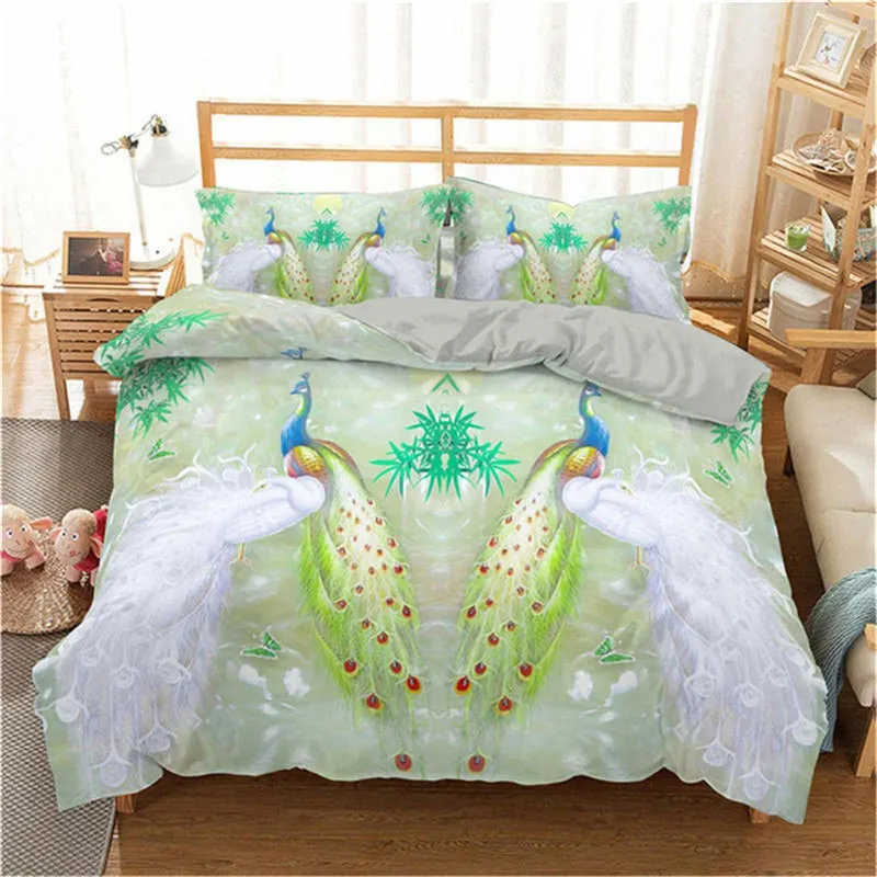 

Peacock Duvet Cover Set King Size Cute Animal Theme Bedding Set Print For Adults Teens Soft 1 Comforter Cover With 2 Pillowcases