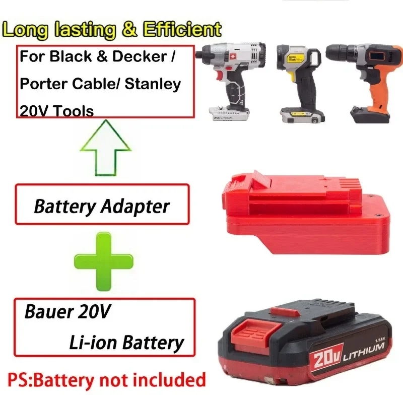 For Bauer BAUER 18V/20VMAX lithium batteries  Convert to  Bradbury Stanley 20V lithium battery (excluding tools and batteries)