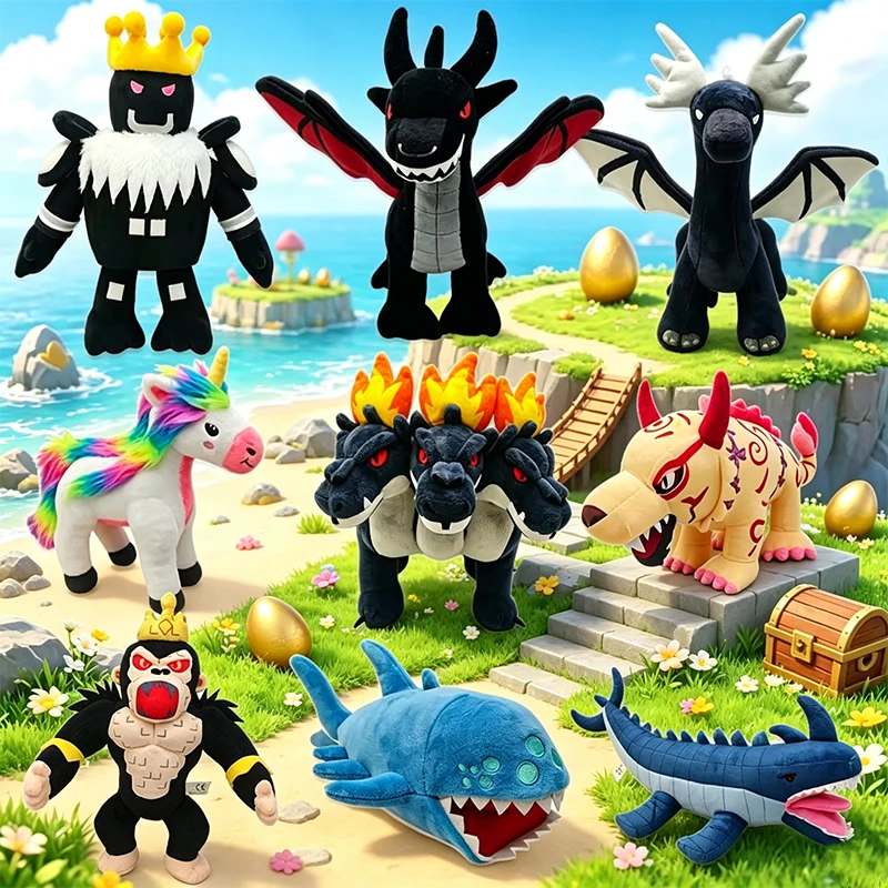 Hot Steal An Egg Gorilla King Plush Game Oni Tiger Unicorn Silver Mosasaurus Stuffed Doll Animal Plushie Toy Fans Birthday Gift