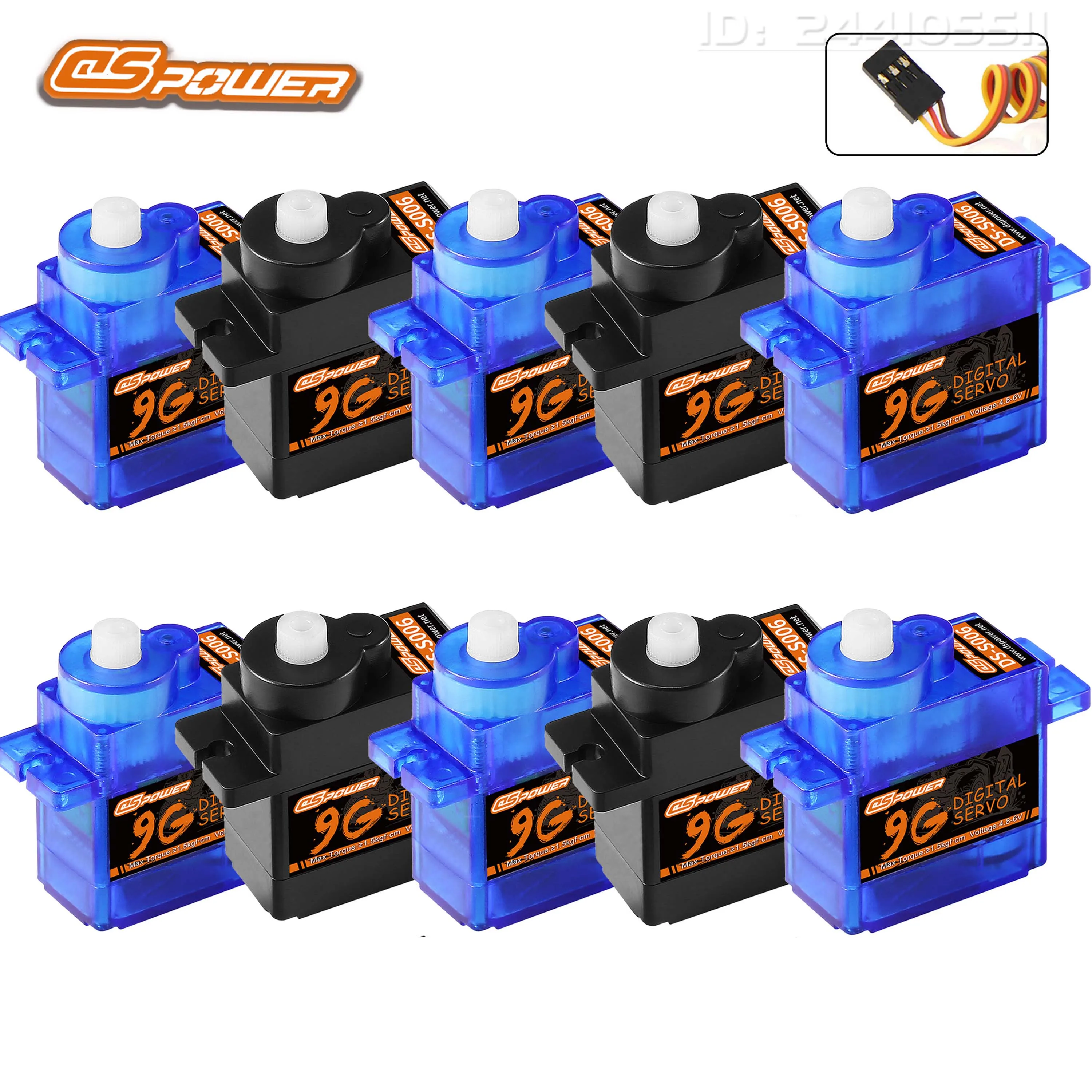 DSPOWER 9G ミニデジタルサーボモーター 4.8-6V RCマイクロカー 450ヘリコプター SCX24 WLtoys k969 飛行機 Arduino FPV 固定翼ロボット用