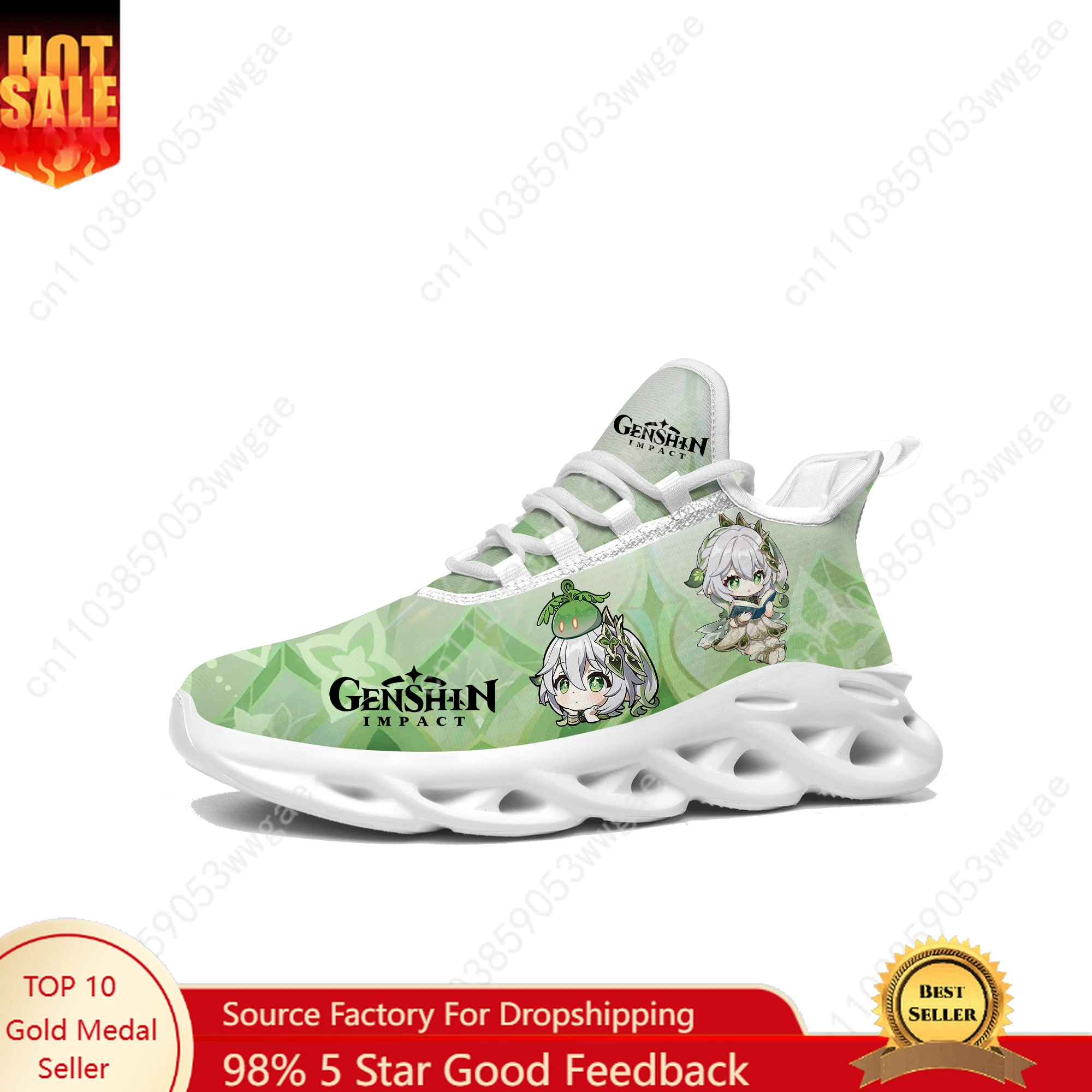 

Genshin Nahida Lace Mesh Shoe Flat Sneaker Man Women Sport Running Shoes Sport Sneaker High Quality Durable Customized Footwears