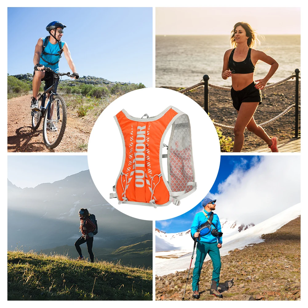 Colete de hidratação leve para mochila de corrida de 5L, adequado para caminhadas em maratona de bicicleta, ultraleve e portátil 5L