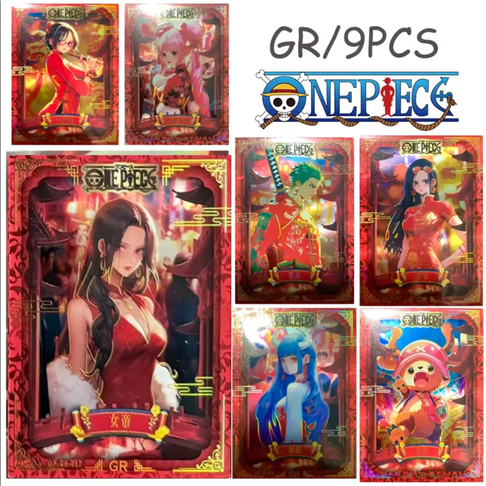 

ONE PIECE CARDS GR 9PCS/SET Luffy Robin Shanks Zoro Boa Hancock FRANKY Christmas birthday gift Boy anime collection card