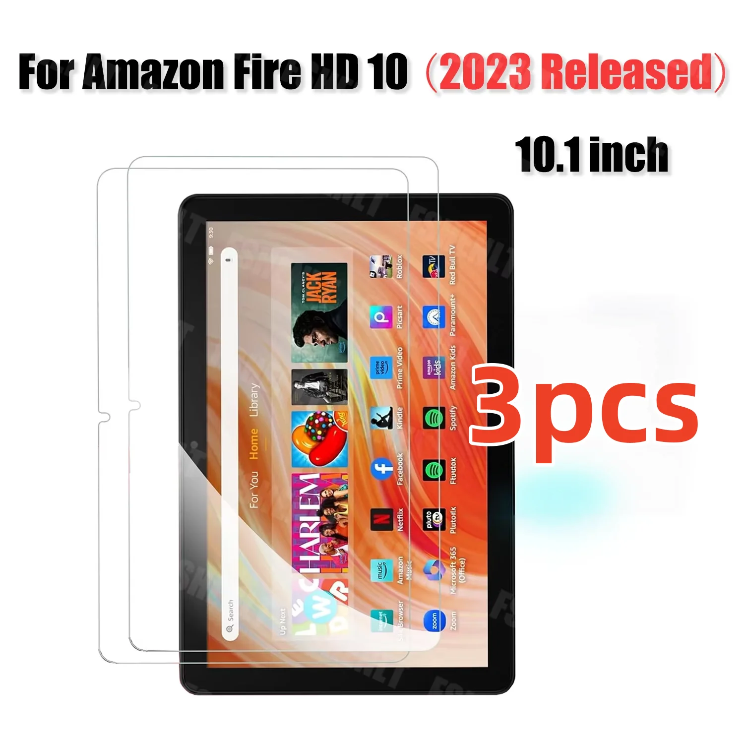 Screen Protector for Amazon Fire HD 10 (2023 Released) 10.1 Inch HD Clear 9H  Anti-fall / Anti-scratch Tempered Glass Film