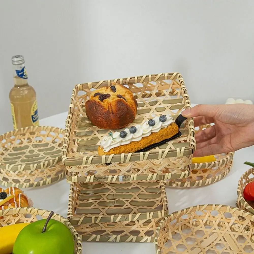 

Vegetable Food Bamboo Fruit Basket Bread Fruit Shopping Basket Miniature Storage Baskets Desktop Ornament Storage Decoration