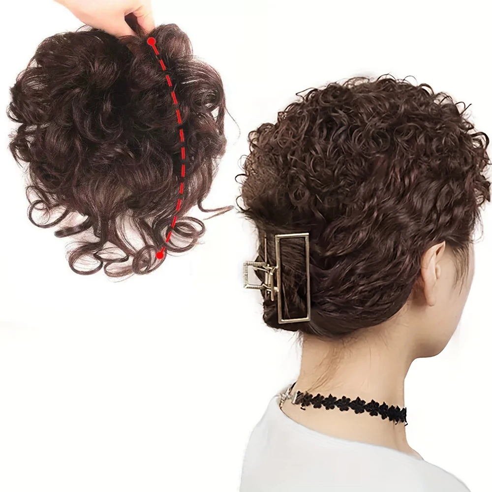 Short Fluffy Wavy Curly Hair Toppers Synthetic Hair Toupee Hair Piece Topper Hairpiece For Women Many Colors Available
