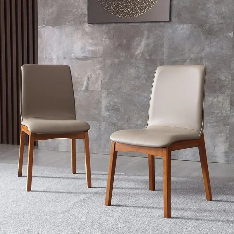 Modern Computer Chair with Solid Wood Frame, Dining Room Chairs, Soft Block Bag, Home Furniture, High Play Sponge, Ergonomic