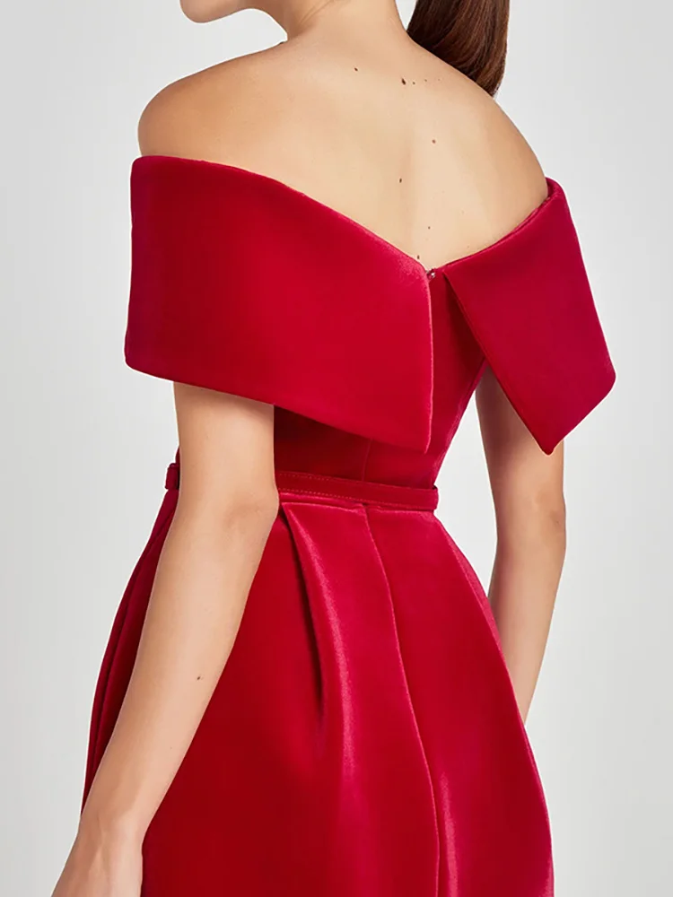 Zipper Patchwork Off The Shoulder Party Dress, Women Spring Slash Neck Fashion Mini Dress, 2025 Solid Short Sleeve Ladies Dress