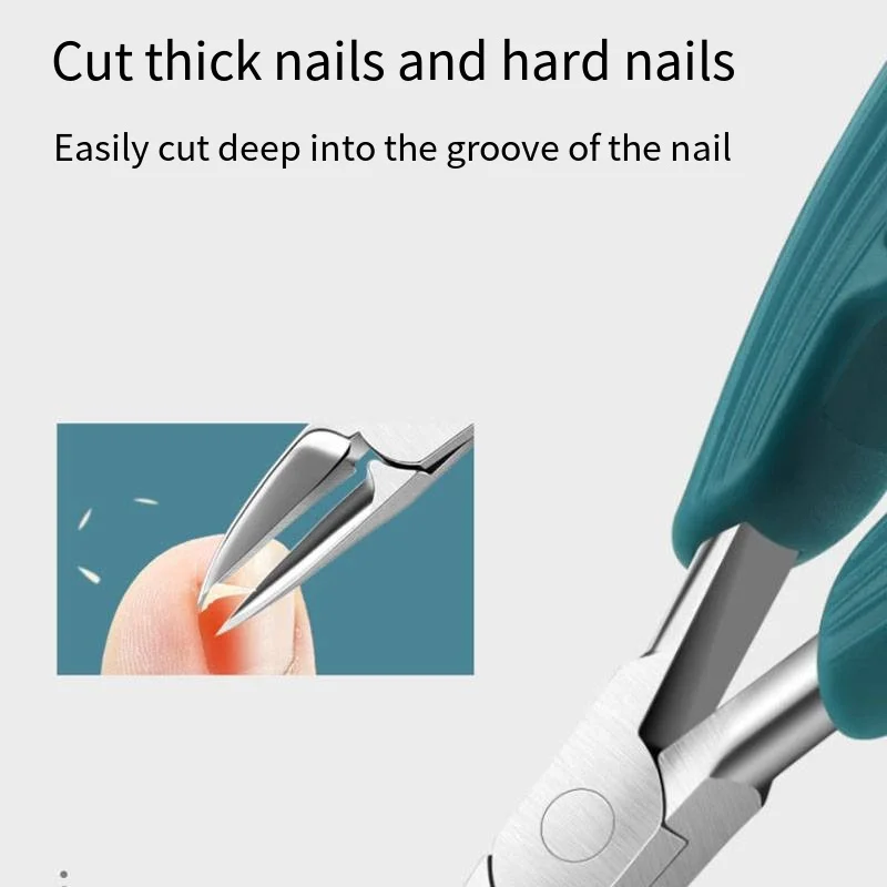 Professional Toe Nail Clippers Cutter ingrown toenail tool Thick Nails Dead Skin Dirt Remover Super Sharp Curved Blade Nail Tool