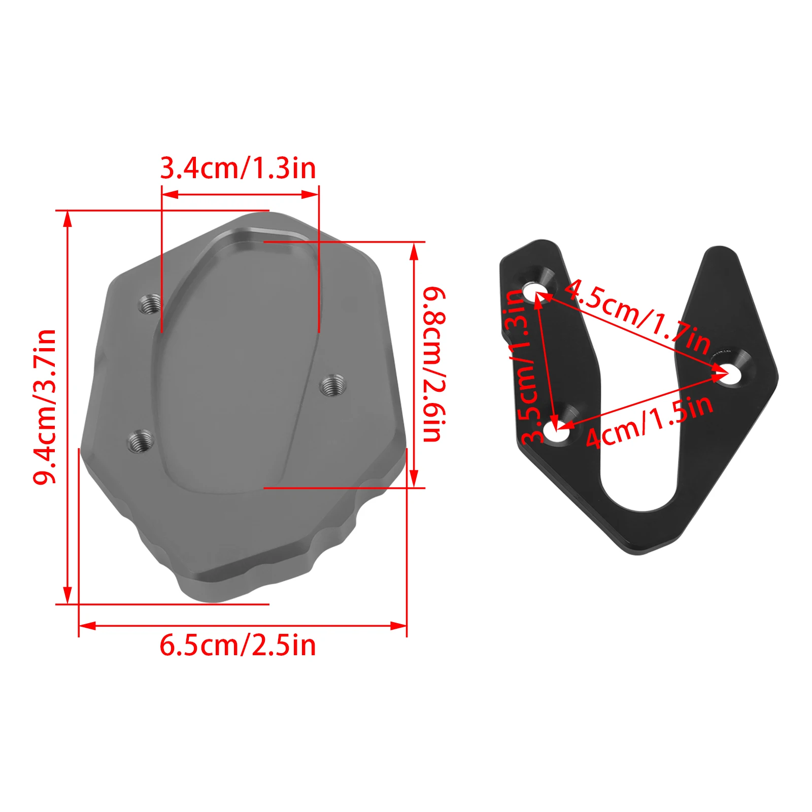 Kickstand Extension Extender For Yamaha YZF-R3 YZF R3 yzf-R3 MT03 MT-03 2022 2023 2024 Aluminum Kickstand Foot Enlarger Pad