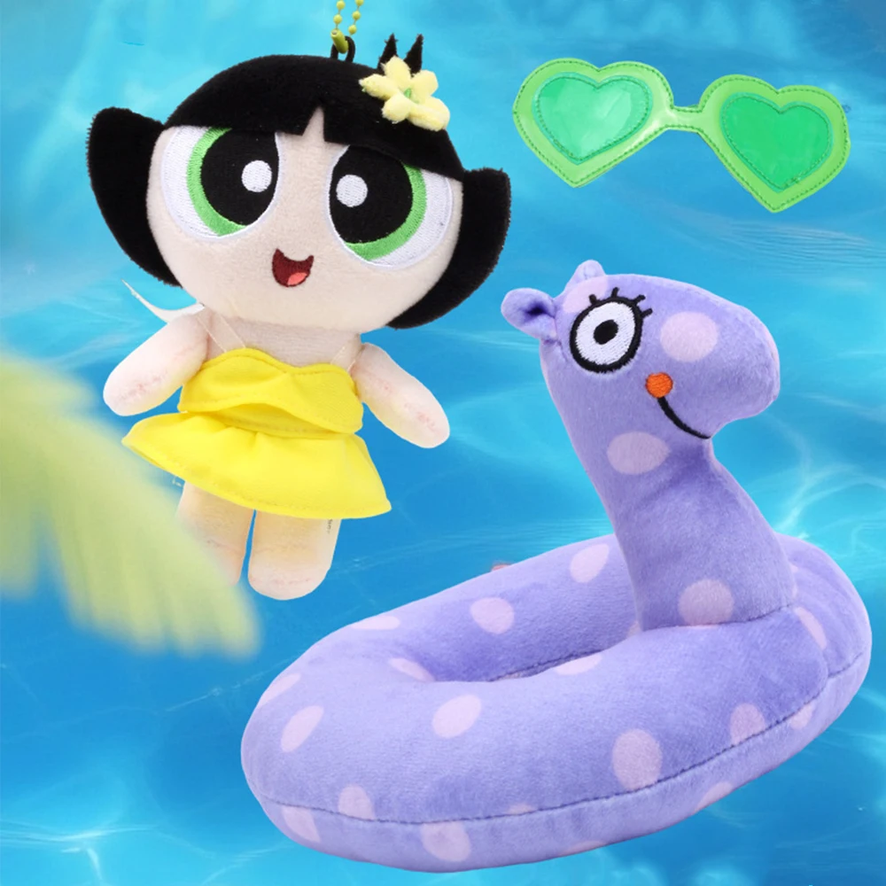 Echt De Powerpuff Girls Water Park Serie Pluche Knuffels Cartoon Rugzak Sleutelhanger Anime Knuffels Speelgoed Meisjes Geschenken