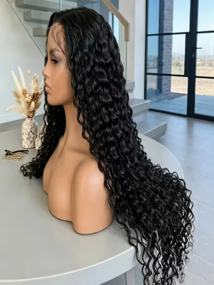 13x6 HD Lace Front 13x4 Lace Front 32 Inch Deep Wave Brazilian Human Hair Wig 250 Density Pre Plucked Glueless Wig For Black Women
