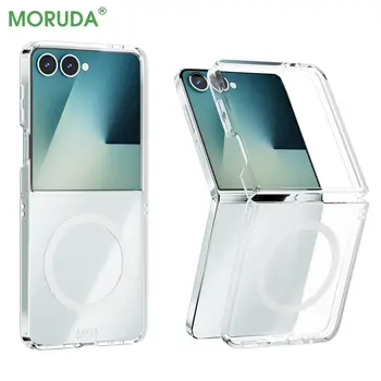 Magnetické bezdrátové nabíjecí pouzdro MagSafe pro Samsung Galaxy Z Flip 7 6 5 4 Zflip6 nárazuvzdorné průhledné pouzdro 10 nejlepší prodej otočení zásobníku - №10