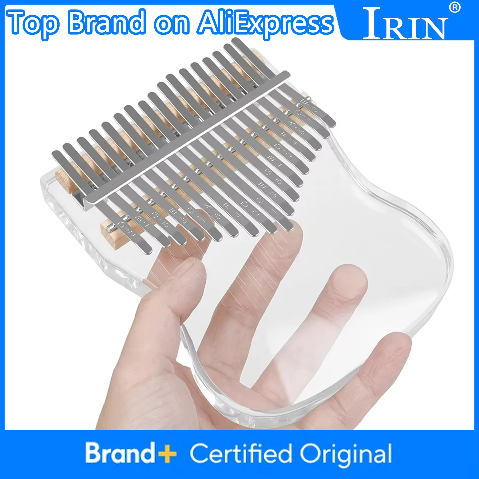 

IRIN 17 Tone Kalimba Portable Thumb Piano Transparent Crystal Kalimba With Thumb Piano Box Keyboard instrument Parts Accessories