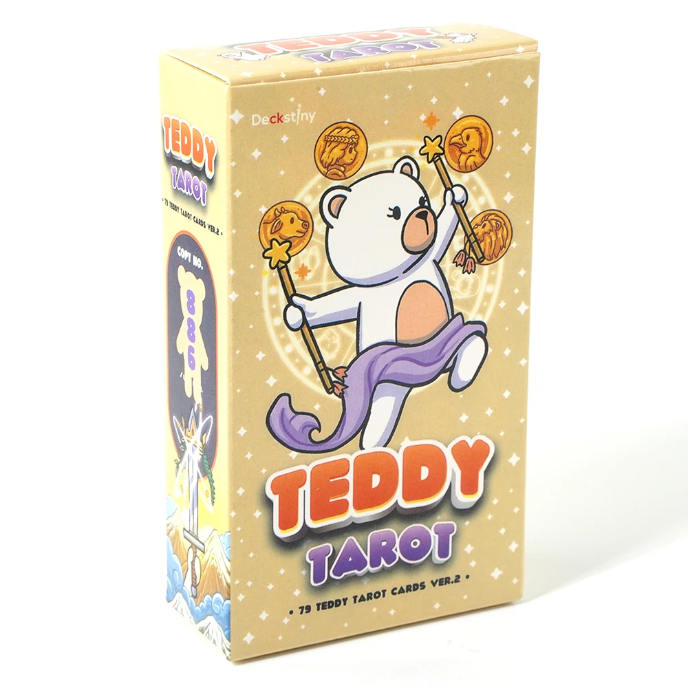 78 szt. Teddy Tarot Ver.2 z Deckstiny papierowa gra wróżbiarska dla początkujących klasyczny tradycyjny Tarot mały rozmiar